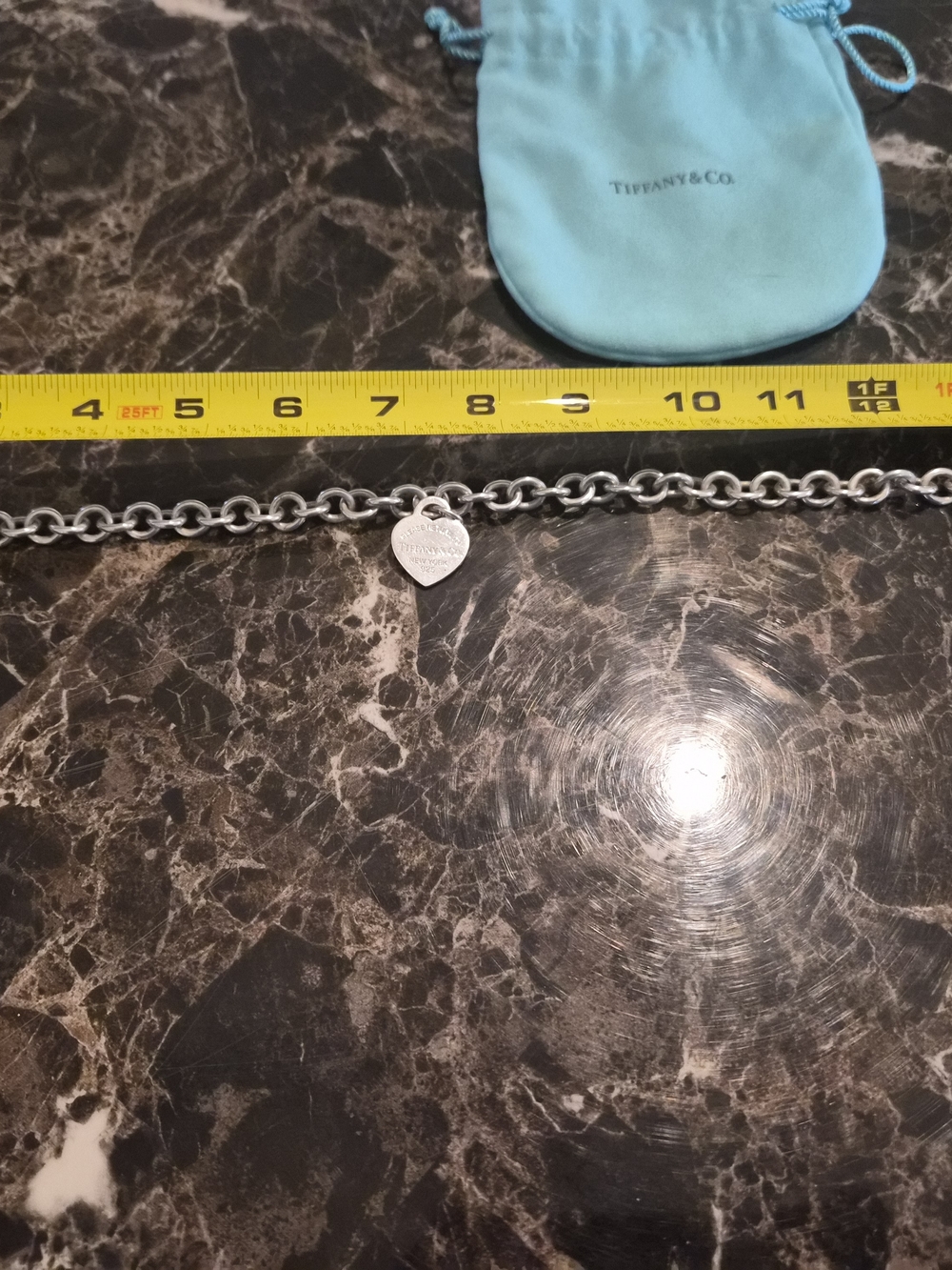 Authentic Tiffany & Co. Sterling Silver Return to Tiffany Heart Tag Choker - Picture 8 of 8